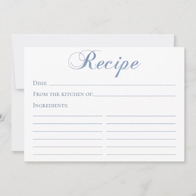 Tarjeta de receta Dusty Blue Script (Anverso)
