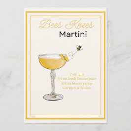 Tarjeta de receta editable Bebe Knees Martini