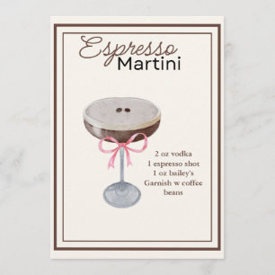 Tarjeta de receta editable Espresso Martini