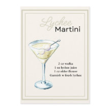 Tarjeta de receta editable Lychee Martini