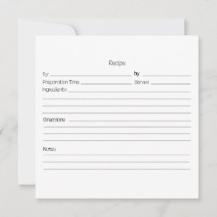 Tarjeta de receta editable. Personalizar con fotos