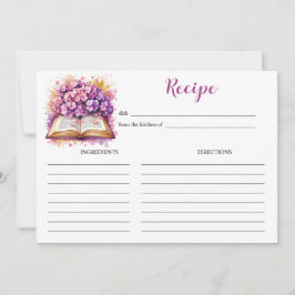 Tarjeta de receta elegante con tema de libro de Ho