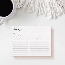 Tarjeta de receta elegante de caligrafía para duch