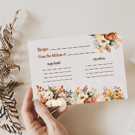 Tarjeta de receta elegante de desayuno nupcial flo