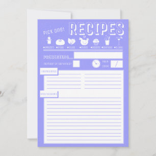 Tarjeta de receta en azul victoire