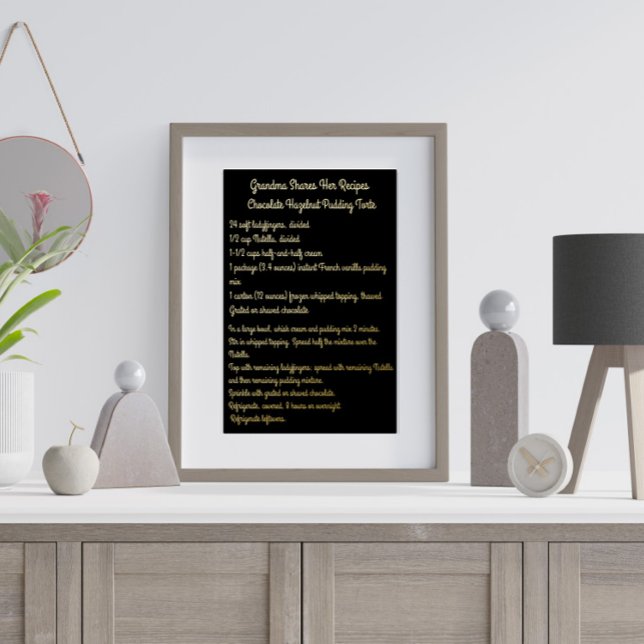 Tarjeta de receta enmarcada en negro y Relieve met (Subido por el creador)