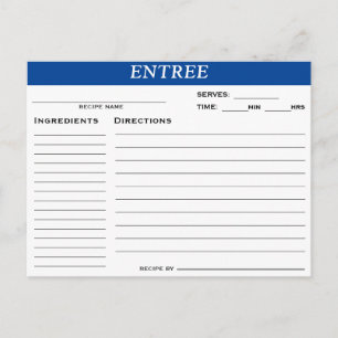 Tarjeta de receta Entree