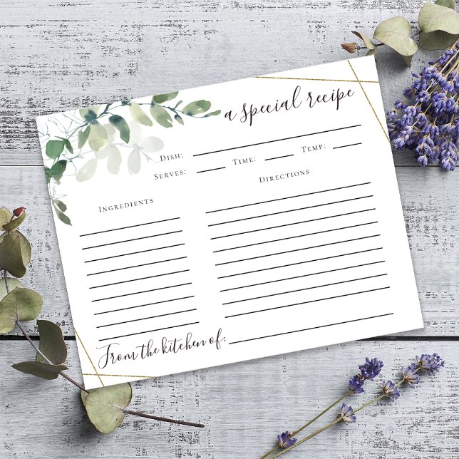 Tarjeta de receta Eucalyptus Bridal Shower (Subido por el creador)