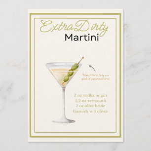 Tarjeta de receta extra sucia Martini
