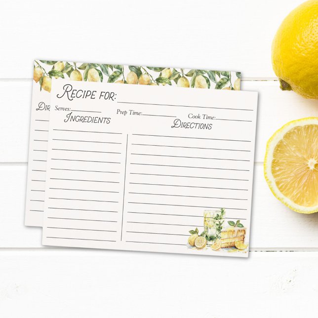 Tarjeta de Receta Familiar del Limonero Amarillo d (In situ)