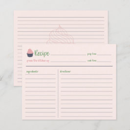 Tarjeta de Receta Familiar para Hornear Cupcakes D