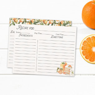 Tarjeta de receta familiar personalizada de frutas