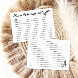 Tarjeta de Receta Favorita Dibujada a Mano
