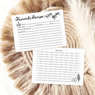 Tarjeta de Receta Favorita Dibujada a Mano