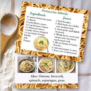 Tarjeta de Receta Fettuccini Alfredo