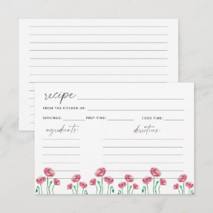 Tarjeta de receta floral