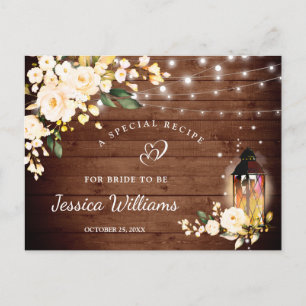 Tarjeta de receta Floral Bridal Shower para Rosas 