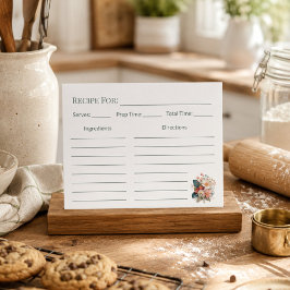 Tarjeta de receta floral de bayas personalizada