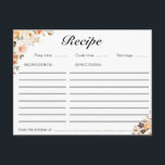 Tarjeta de receta floral de otoño<br><div class="desc">Un bonito diseño floral acuático con flores doradas y burdeos. Las características de este diseño pueden ser personalizadas.</div>