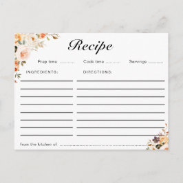 Tarjeta de receta floral de otoño