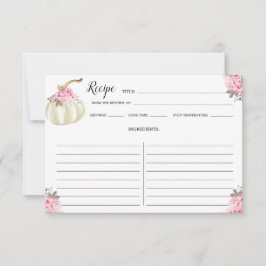 Tarjeta de receta floral rosa para calabaza acuáti