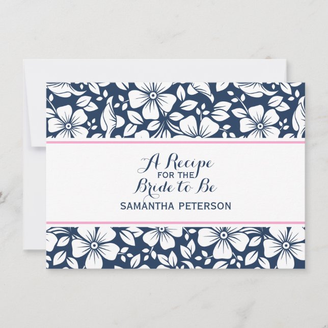 Tarjeta de receta floral vintage (Anverso)