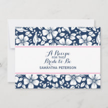 Tarjeta de receta floral vintage
