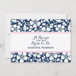 Tarjeta de receta floral vintage