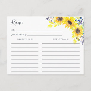 Tarjeta de receta Flowerfields