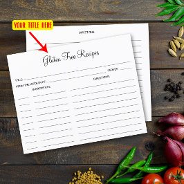 Tarjeta de receta gastronómica sencilla y gratuita