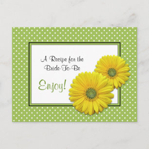 Tarjeta de Receta Gerbera Daisy para la Novia