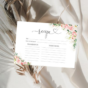 Tarjeta de receta grande de rosa dorado Blush Pink