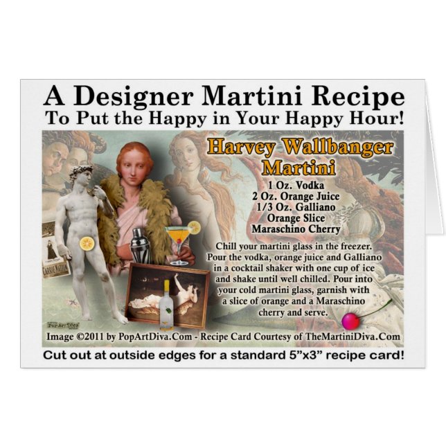 Tarjeta de receta Harvey Wallbanger Martini (Anverso (Horizontal))
