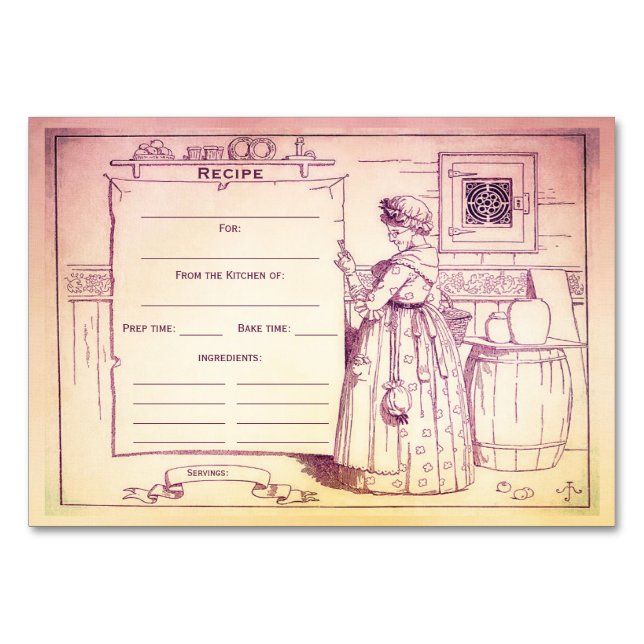 Tarjeta de receta hubbard de vieja madre vieja de  (Anverso)