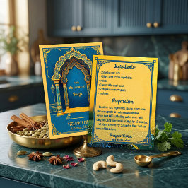 Tarjeta de Receta India de Biryani de Verduras Blu