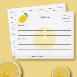 Tarjeta de receta Lemon Bridal Shower