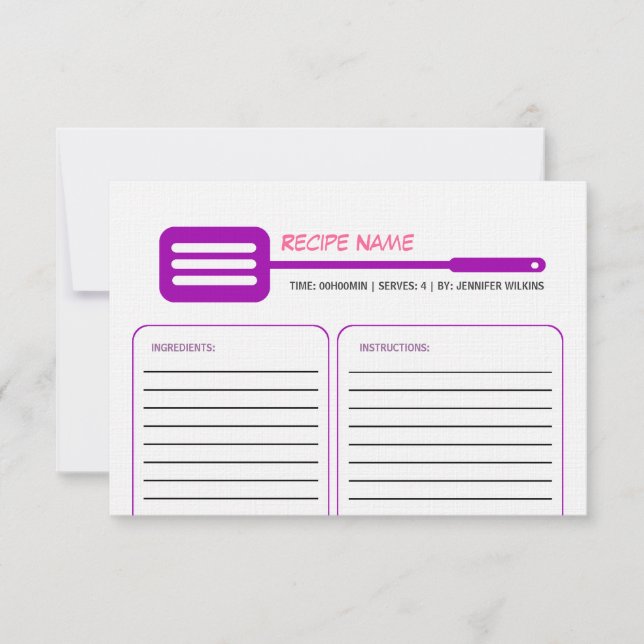 Tarjeta de receta Lilac Spatula (Anverso)