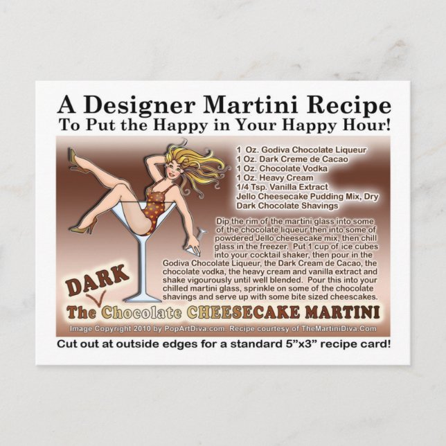Tarjeta de receta Martini de Cheesecake de chocola (Anverso)
