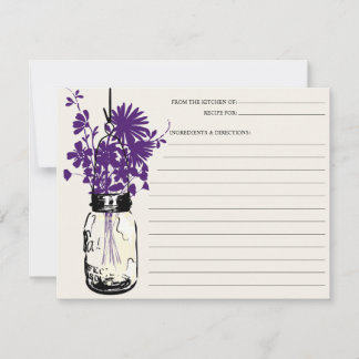 Tarjeta de receta Mason Jar & Wildflowers