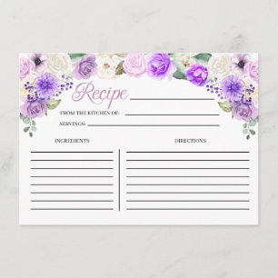 Tarjeta de receta médica Purple Spring Floral Brid