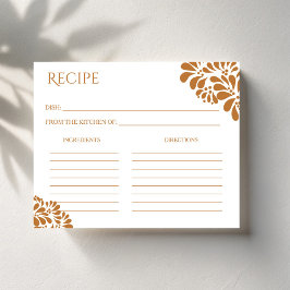 Tarjeta de receta mexicana de talavera con ducha d