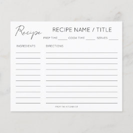 Tarjeta de receta Minimalista moderna