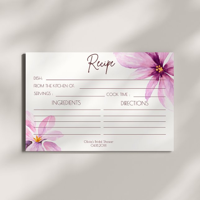 Tarjeta de receta Minimalista para flor rosa (Subido por el creador)