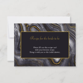 Tarjeta de receta moderna de ducha de novia con ag