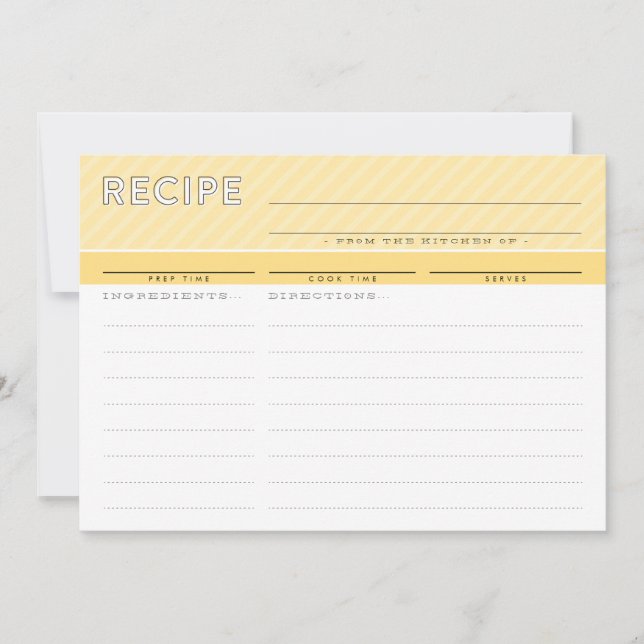 TARJETA DE RECETA MODERNA lindo organizador mínimo (Anverso)