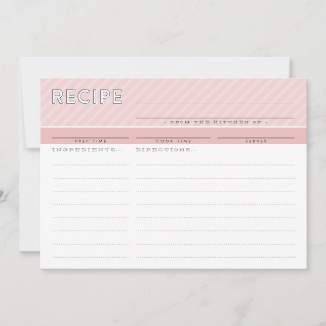 TARJETA DE RECETA MODERNA lindo organizador mínimo (Anverso)