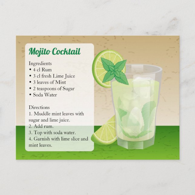 Tarjeta de receta Mojito (Anverso)