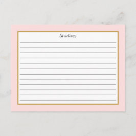 Tarjeta de receta monográfica Rubor Pink Gold Foli