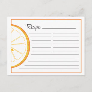 Tarjeta de receta naranja