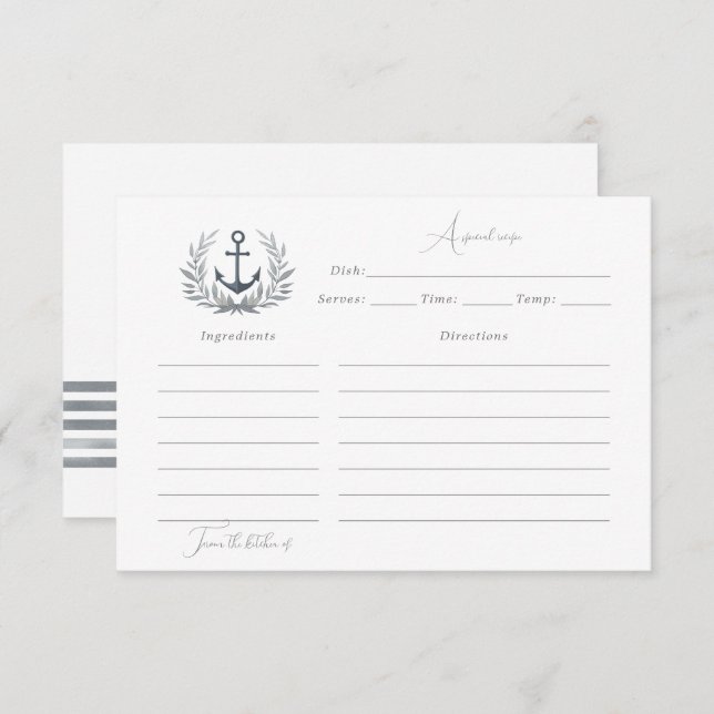 Tarjeta de receta náutica (Anverso / Reverso)